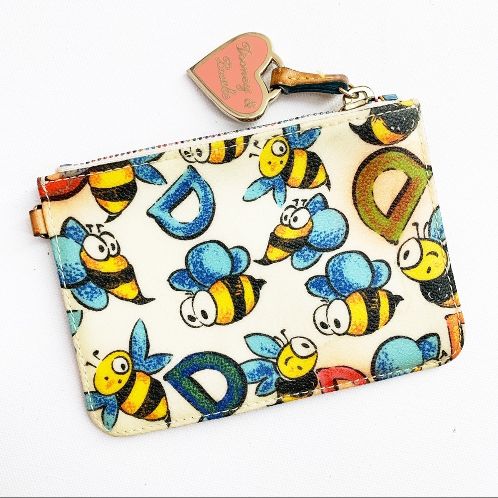 •Dooney & Bourke• Vintage Bumblebee Zip Card Pouch - Picture 1 of 5